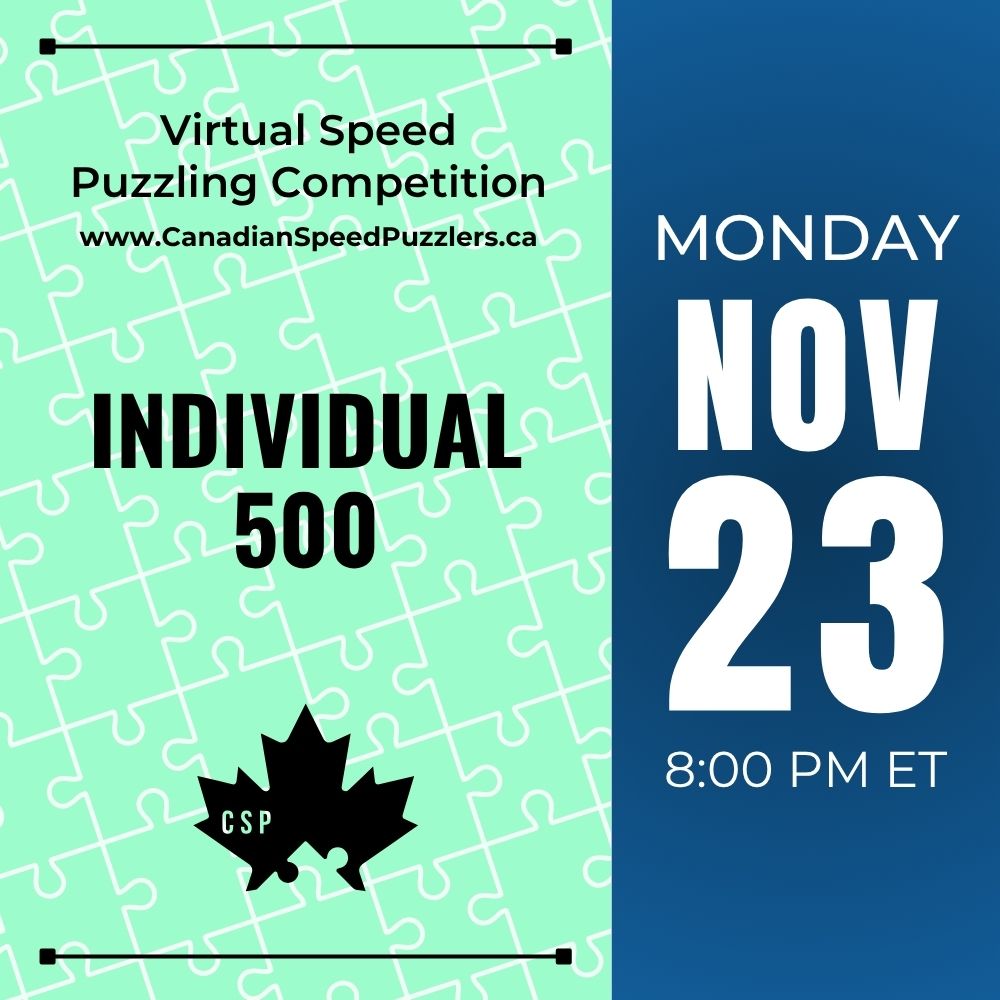 Individual 500 - November 23, 2026 - Virtual Speed Puzzling Competition
