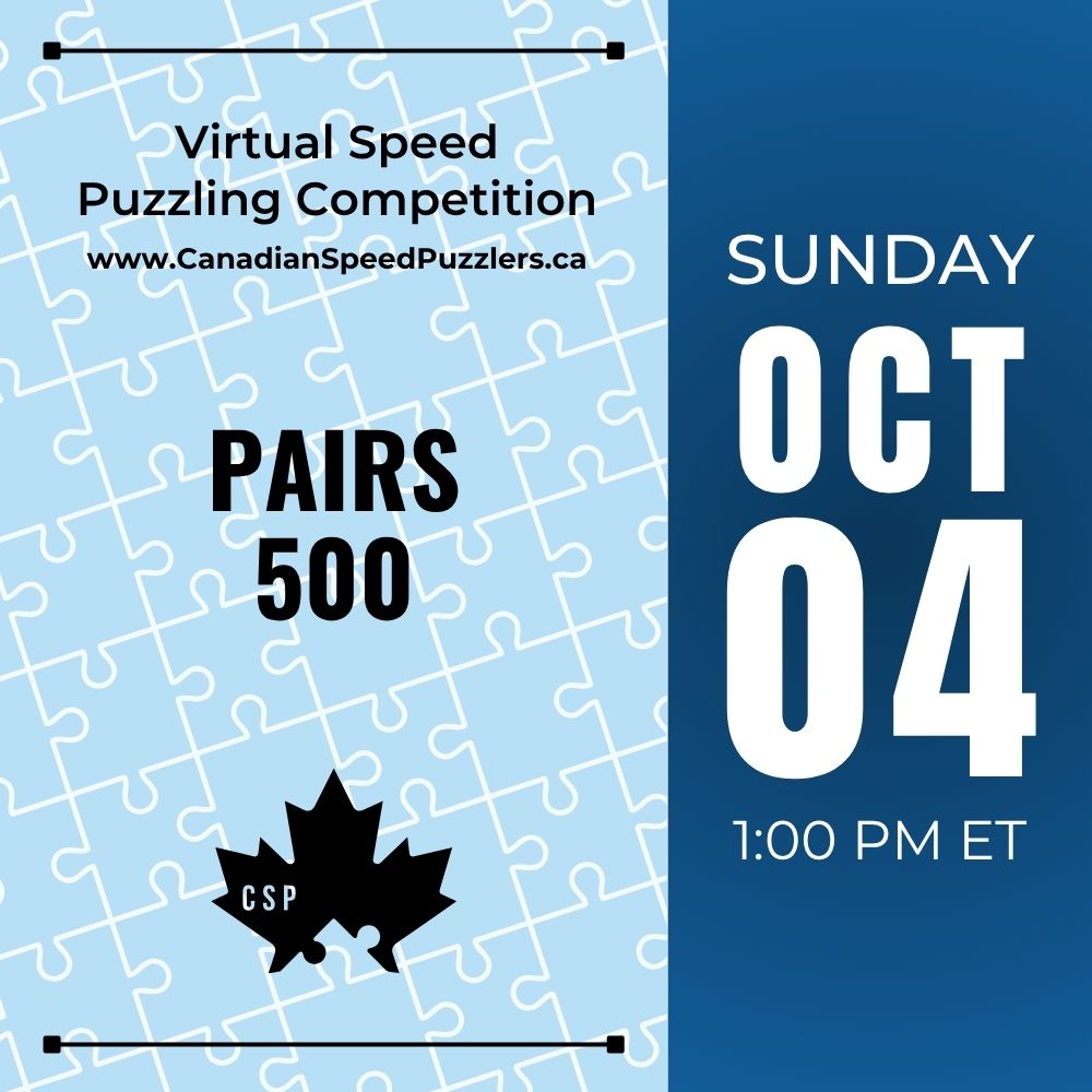 Pairs 500 - October 4, 2026 - Virtual Speed Puzzling Competition